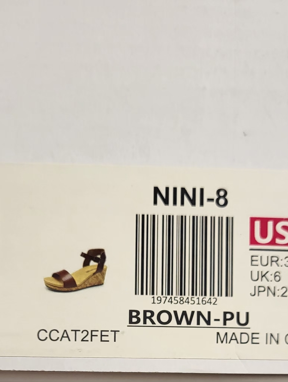 NINI-8 Brown PU Wedge Sandals